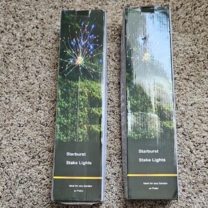 Starburst Stake Lights - Multicolor Garden Stakes (Set of 2) Never Opened